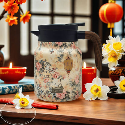 Skanto | Vintage Floral Pattern Teapot – Built-in Infuser