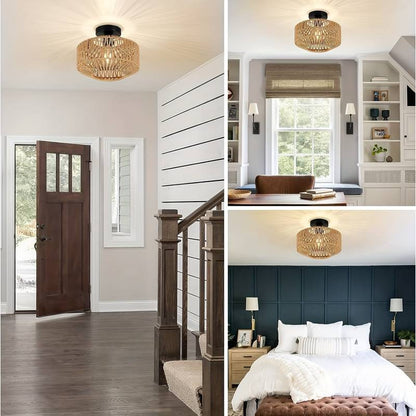 Skanto | WovenCap Pendant Lamp - Boho Chic - Rustic Elegance - Modern Versatility