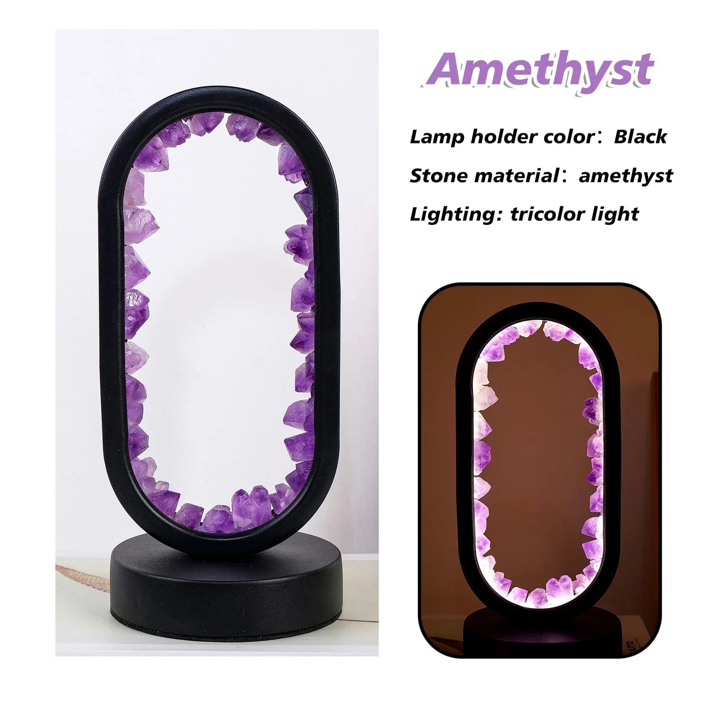 Skanto | CrystalGlow – Handmade Amethyst Atmosphere Lamp for Relaxation and Peace