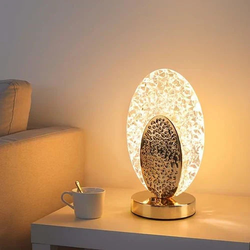 BowLift | Plumalux Table Lamp Peacock Design | Cordless & USB rechargeable | Dimmable LED light | 22×13.5 cm | ABS housing
