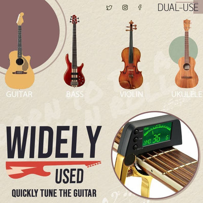 Skanto | DUAL-USE GUITAR CAPO TUNER WITH LCD DISPLAY