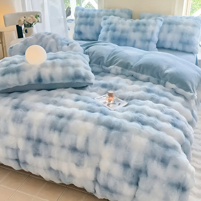 Cozy Plush Bedding Set – Warm and soft for Autumn & Winter | Reversible design in rabbit fur & milk velour | Karnz