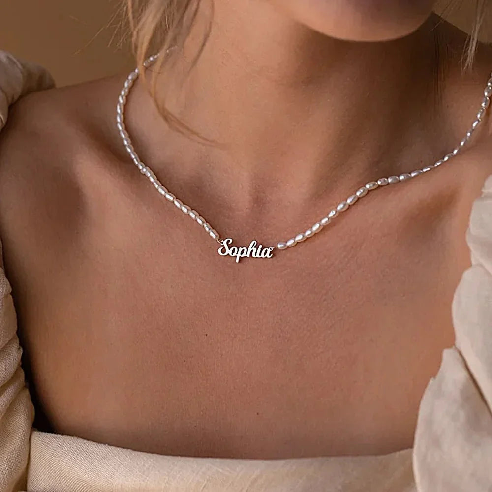 BowLift | Feminine Personalized Name Pearl Necklace
