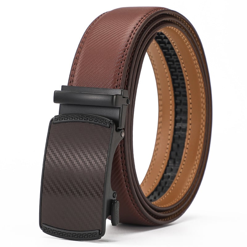Skanto | Eptchn Leather Ratchet Belt with Adjustable Buckle CrackSlick