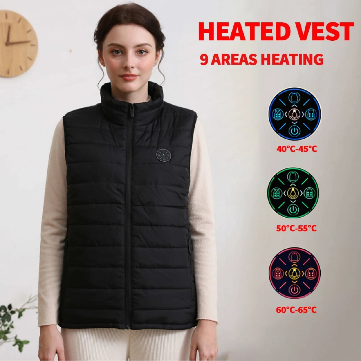 Skanto | 9-Zone USB Heated Vest | Rechargeable, Adjustable Heat Control & Ideal for Outdoor Activities
