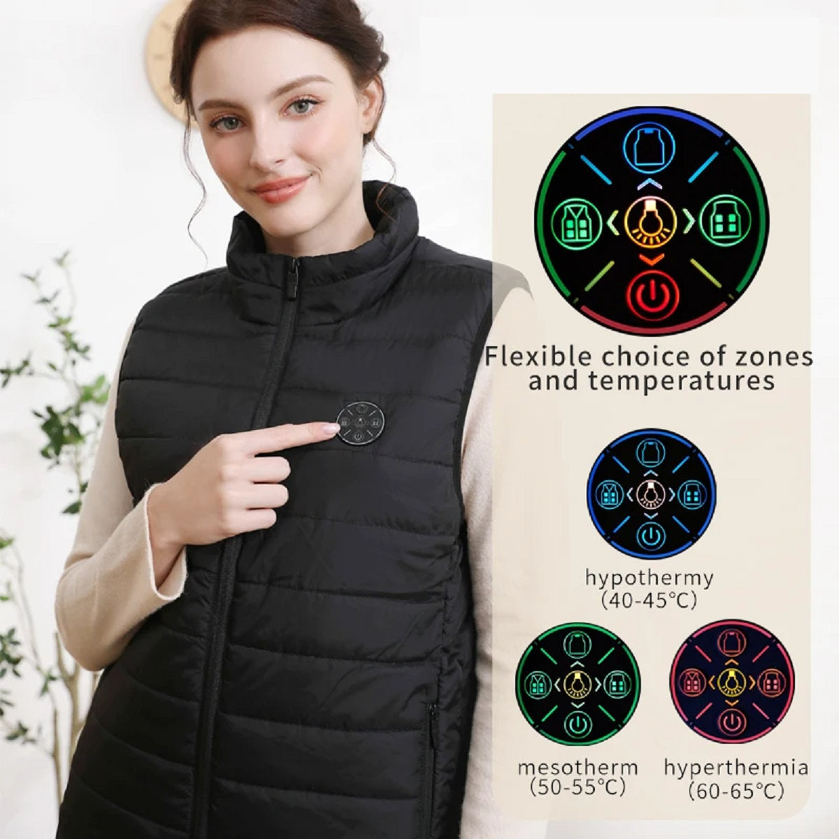 Skanto | 9-Zone USB Heated Vest | Rechargeable, Adjustable Heat Control & Ideal for Outdoor Activities