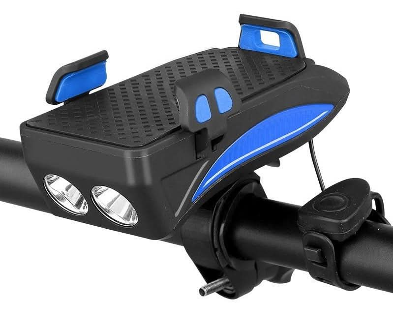 Skanto | 4-in-1 Bike Phone Mount with Power Bank, Light & Horn