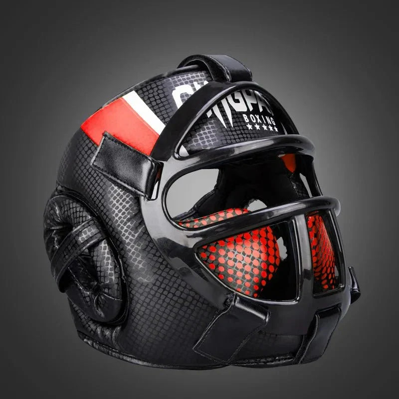 Skanto | Fightguard Premium Headguard with Face Mask – Full Head and Face Protection for Sparring, Muay Thai, Taekwondo, and Martial Arts Training
