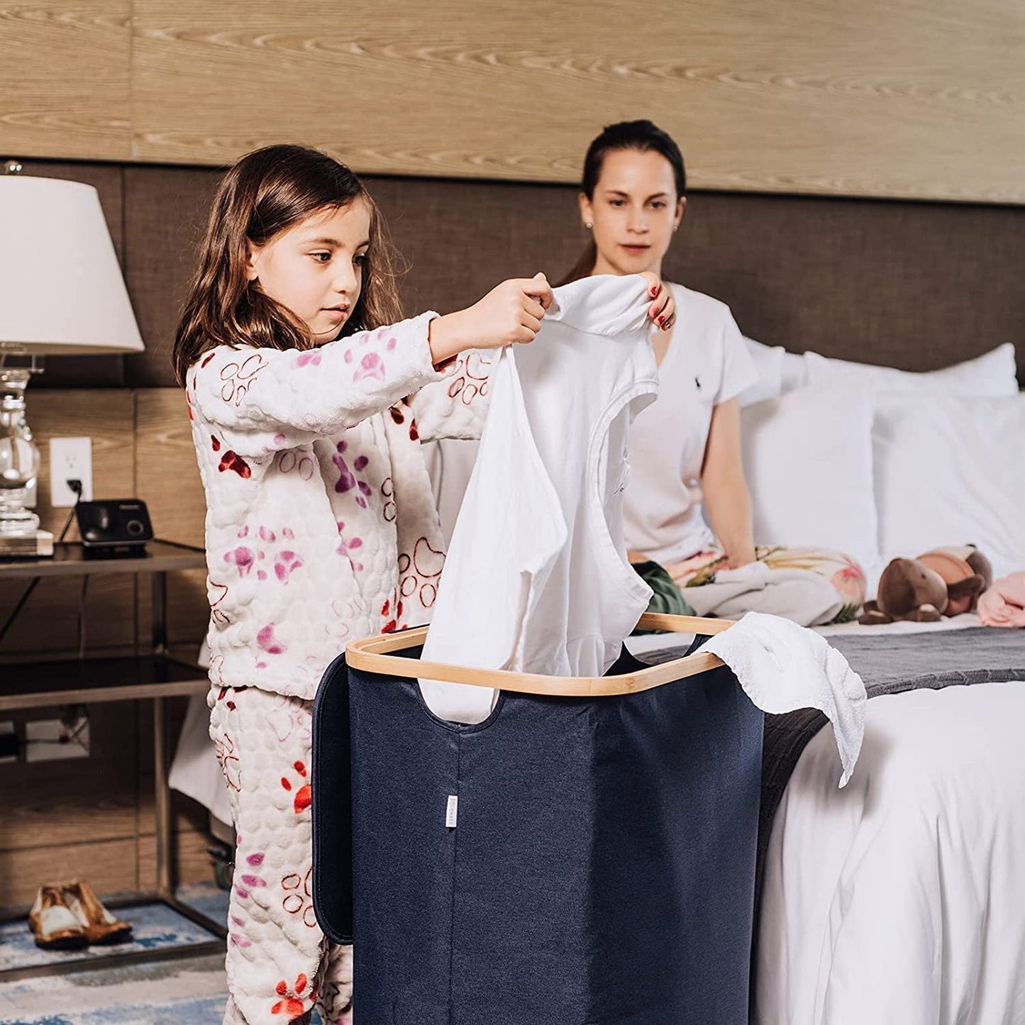 BowLift | High Bamboo Laundry Basket