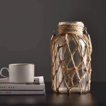 Rustic Hanging Glass Vases