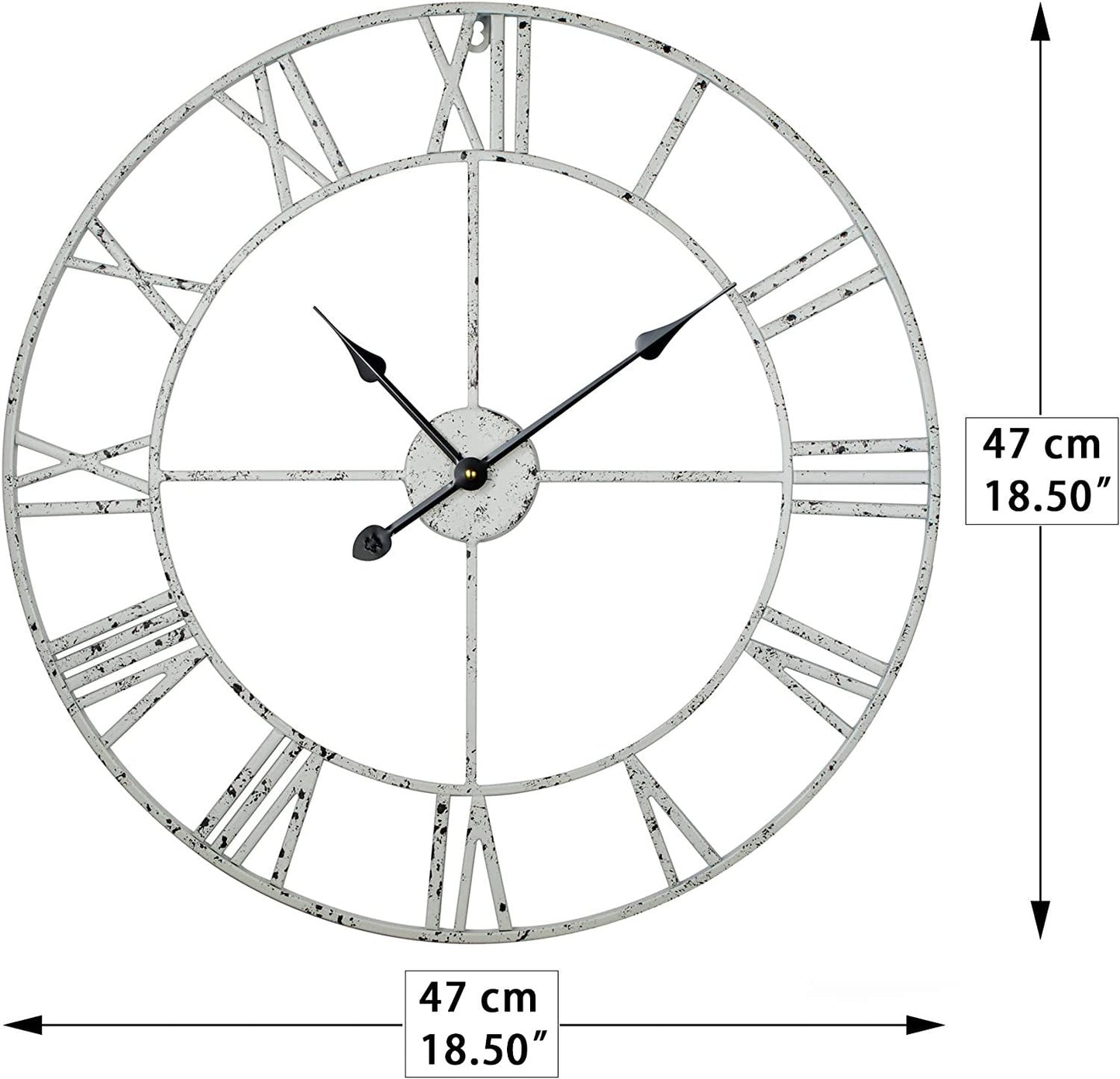 Rustic White Metal Clock