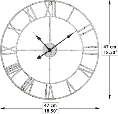 Rustic White Metal Clock