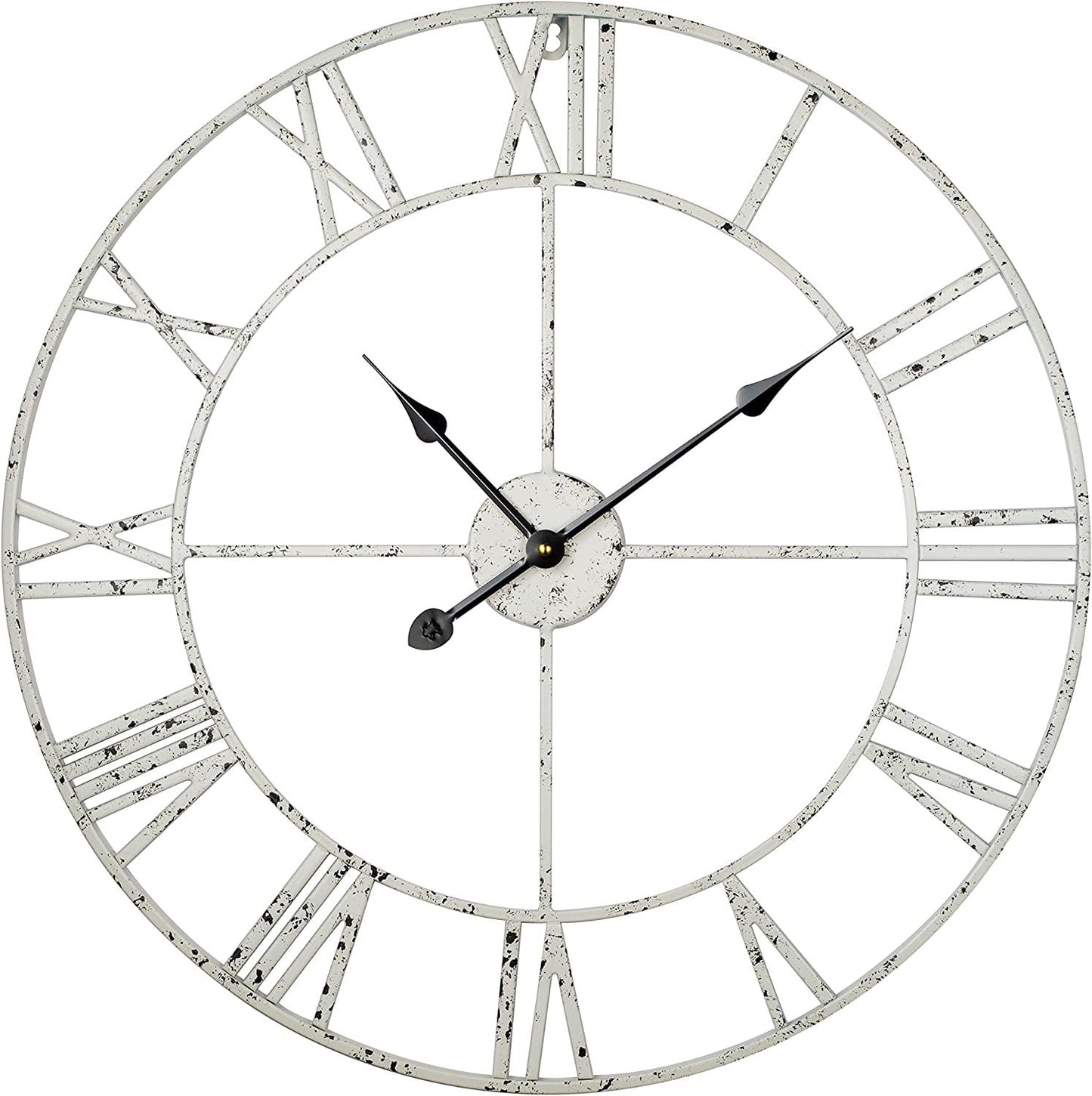 Rustic White Metal Clock