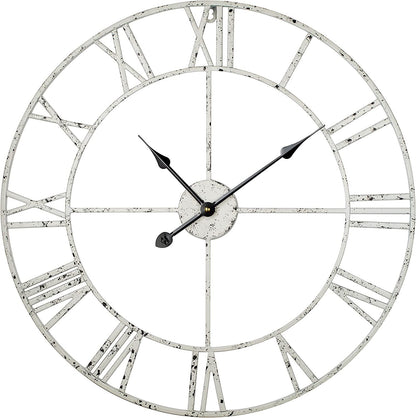 Rustic White Metal Clock