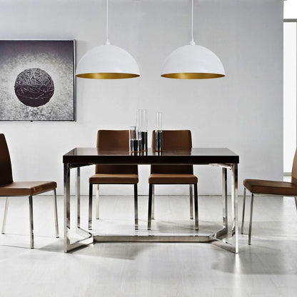 Set of 2 white half-sphere ceiling lamps