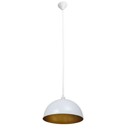 Set of 2 white half-sphere ceiling lamps