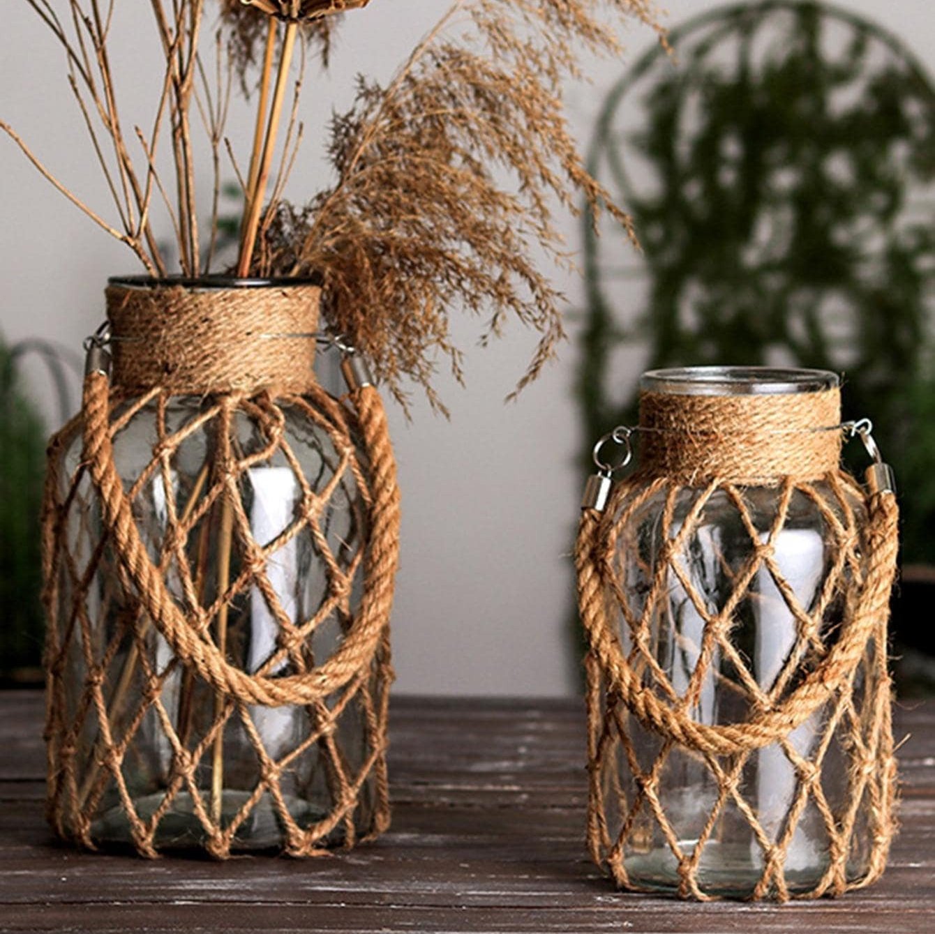 Rustic Hanging Glass Vases