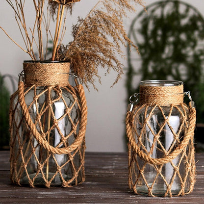 Rustic Hanging Glass Vases