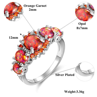 Skanto | Fire Opal Garnet Ring