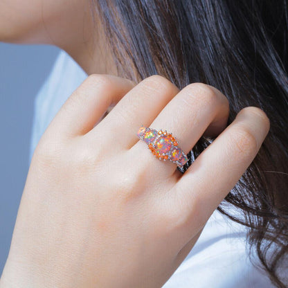Skanto | Fire Opal Garnet Ring