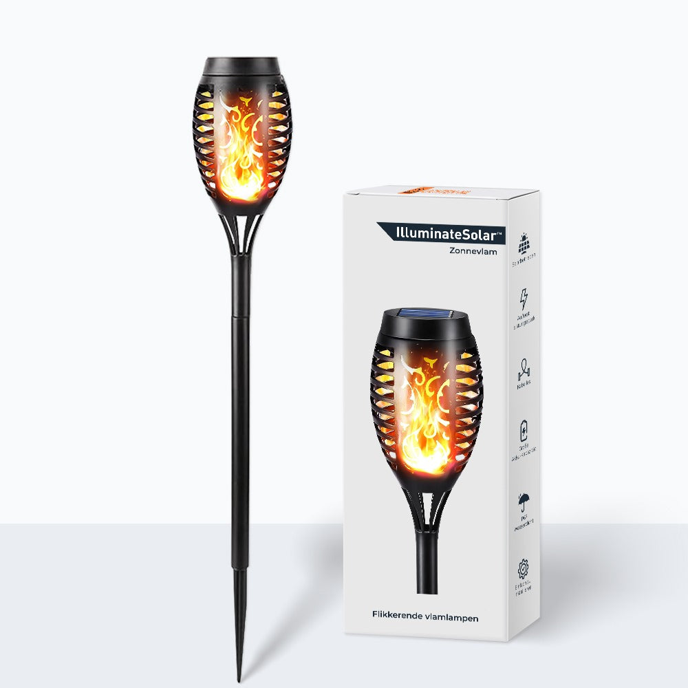 Solar-powered Garden Torch with Flame Effect - LED Outdoor Light, Weatherproof and Energy-saving | Karnz