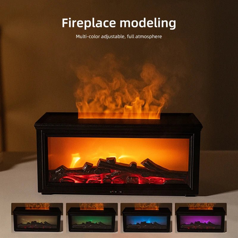 BowLift | FlameAura – Aromatherapy Fireplace Diffuser with 7 LED Colors