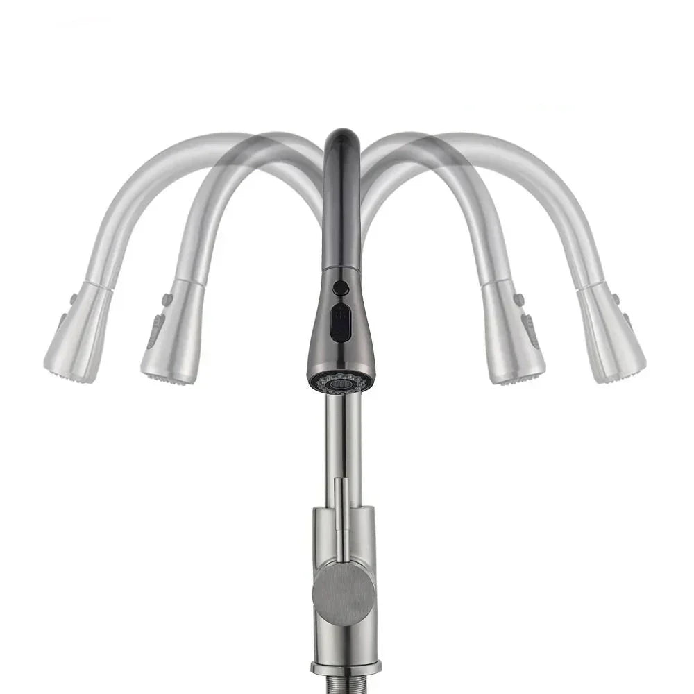 Skanto | Modern Kitchen Faucet with Swivel Spout and Nickel Finish