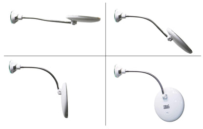 Skanto | Claravue LED Magnifying Mirror with Flexible Gooseneck Bracket – 10x Zoom, Daylight LEDs & Suction Cup Mount
