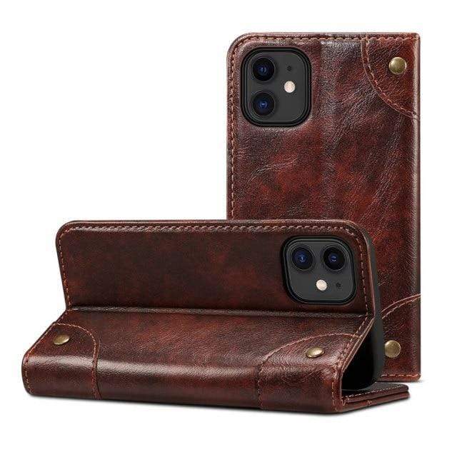 Skanto | Genuine Leather Wallet Case for iPhone 12
