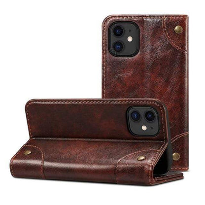 Skanto | Genuine Leather Wallet Case for iPhone 12