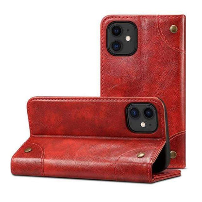 Skanto | Genuine Leather Wallet Case for iPhone 12