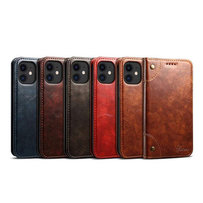 Skanto | Genuine Leather Wallet Case for iPhone 12