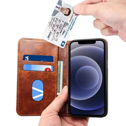 Skanto | Genuine Leather Wallet Case for iPhone 12