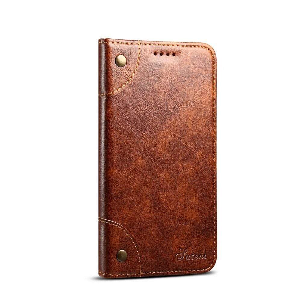 Skanto | Genuine Leather Wallet Case for iPhone 12