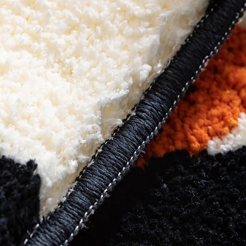 Fluffy chessboard rug