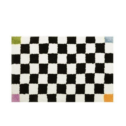 Fluffy chessboard rug