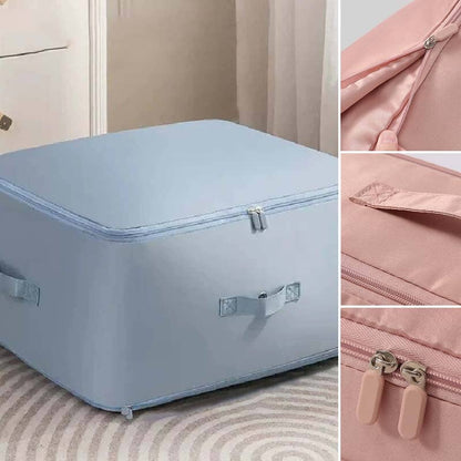 Extremely space-saving, self-compressing organizer