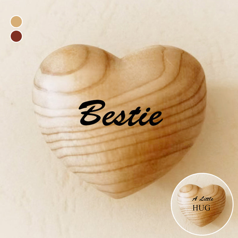 BowLift | Small Pocket Hug Wooden Heart Token