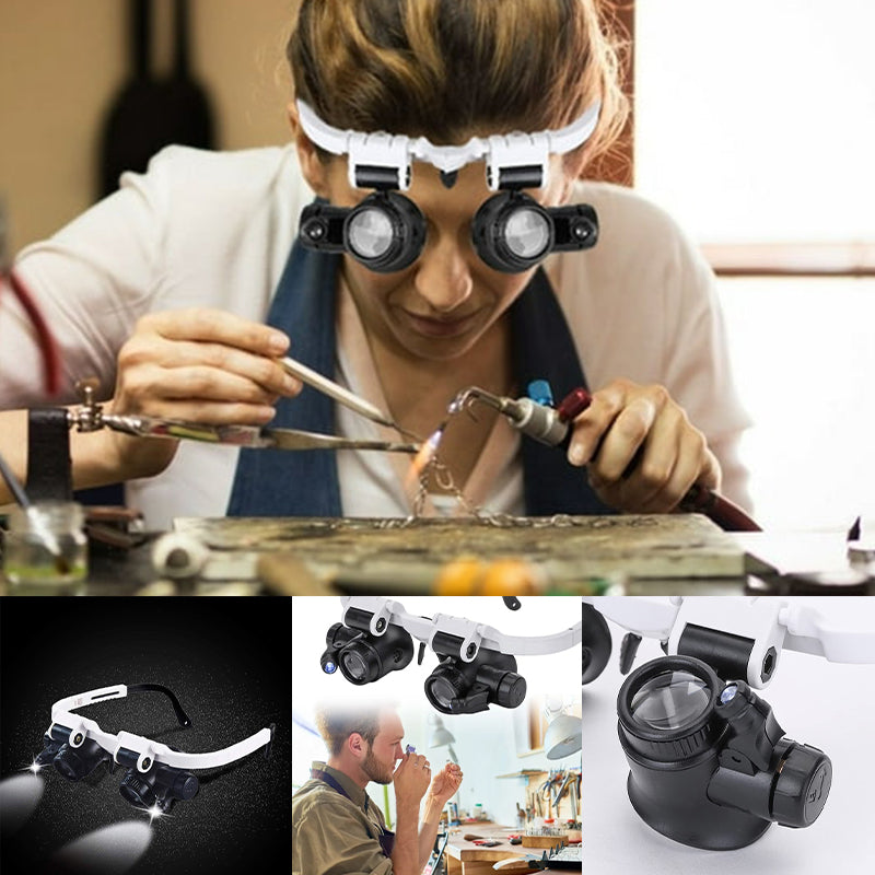 Skanto | Magnifying Glasses with LED Lights for Both Eyes