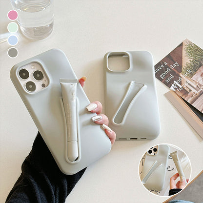 Phone case with lipstick holder