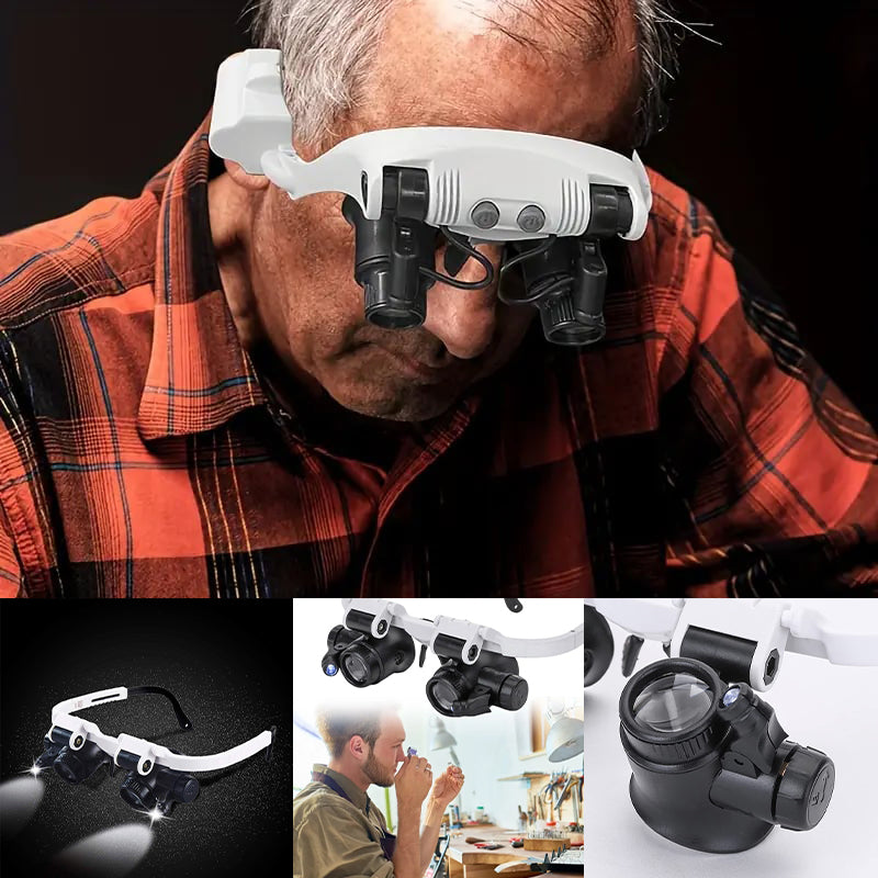Magnifying Glasses with LED Lamp for Double Eyes