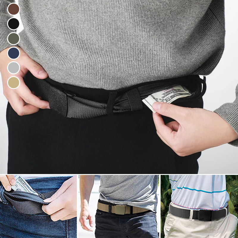 Anti-theft belt with hidden wallet | Bowlift