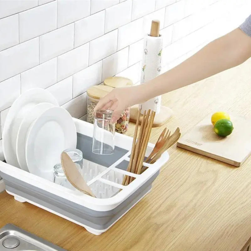 Foldable Dish Rack Kitchen Storage and Drain Tray for Tableware | Bowlift