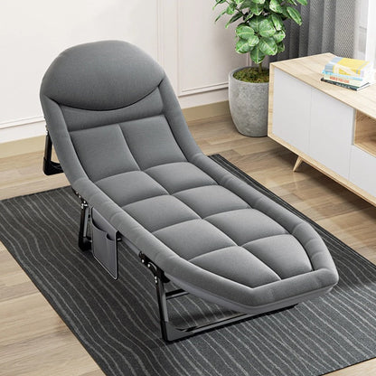 Folding Bed with Integrated Pillow and Side Pocket