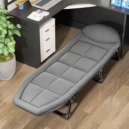 Folding Bed with Integrated Pillow and Side Pocket