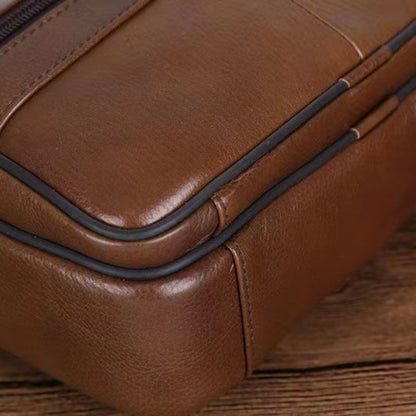 BowLift | Leather Men’s Shoulder Bag – Spacious Cowhide Bag with Adjustable Strap