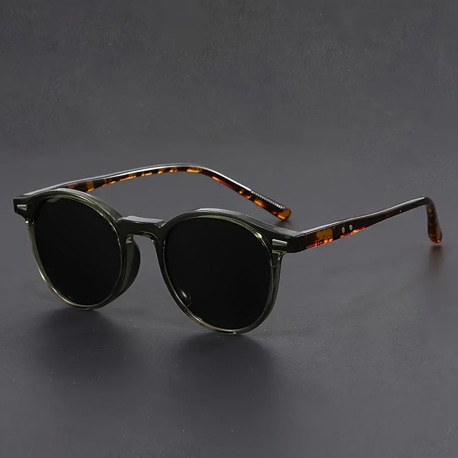 Skanto | Men's RetroView Sunglasses – Round Tortoiseshell Glasses with Lightweight Frame