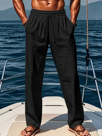 Skanto | Men's LinenBreeze Trousers – Breathable, Adjustable, Casual Comfort