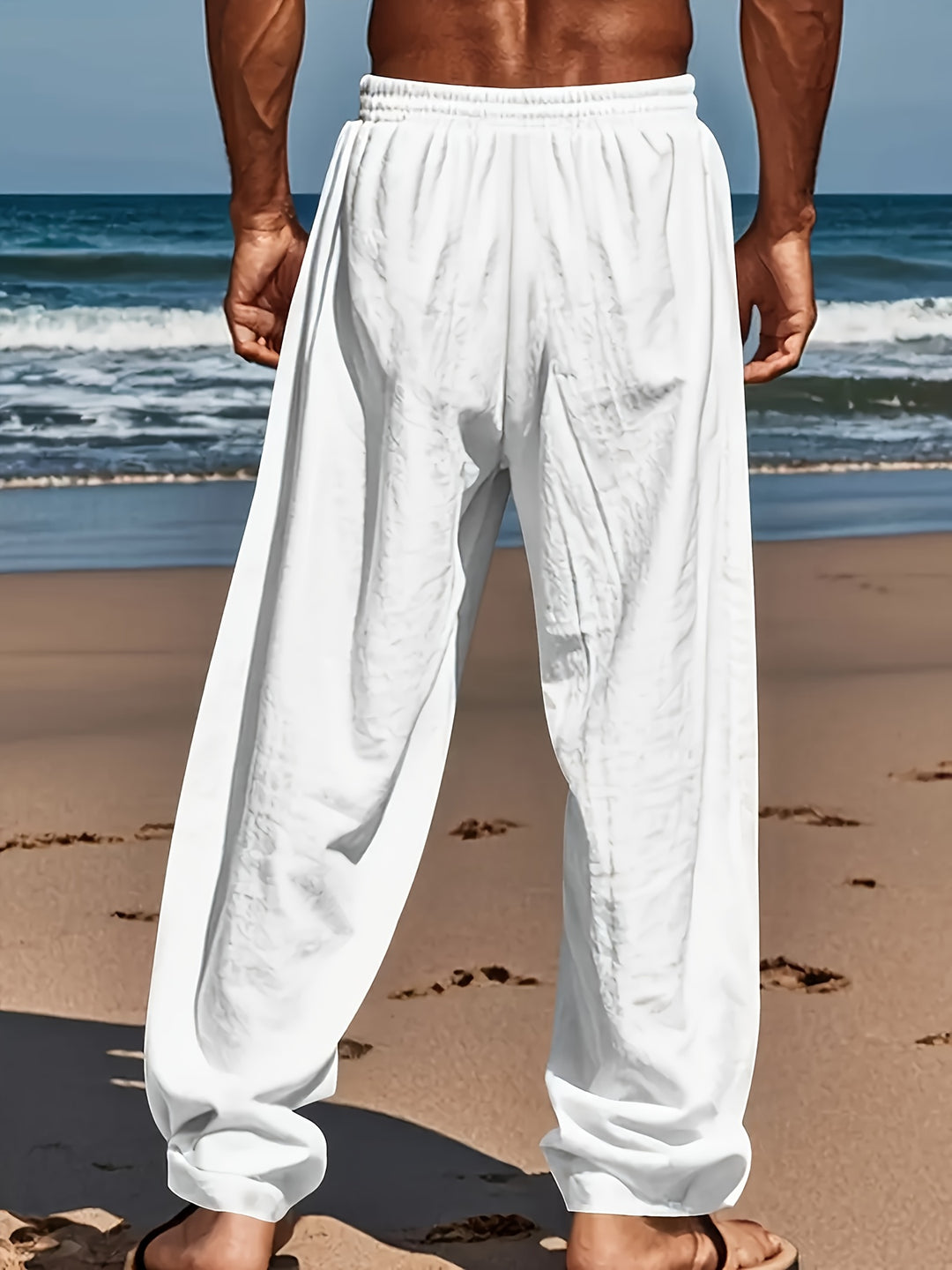 Skanto | Men's LinenBreeze Trousers – Breathable, Adjustable, Casual Comfort