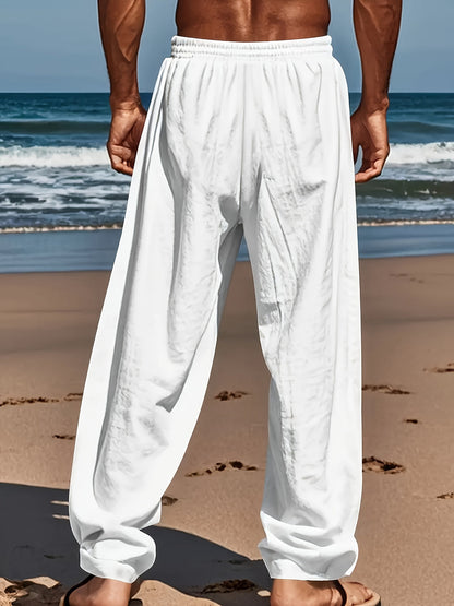 Skanto | Men's LinenBreeze Trousers – Breathable, Adjustable, Casual Comfort
